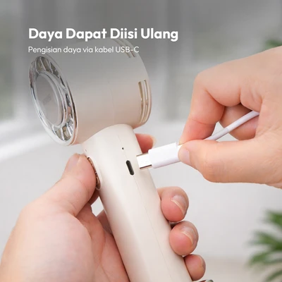 Gambar Kris Kipas Angin Portabel Rechargeable - Putih