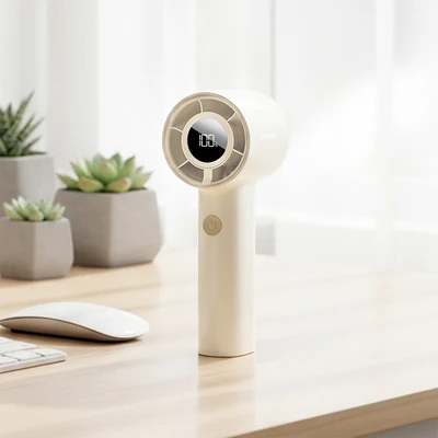 Gambar Kris Kipas Angin Portabel High Speed Rechargeable - Krem
