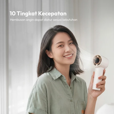 Gambar Kris Kipas Angin Portabel High Speed Rechargeable - Krem