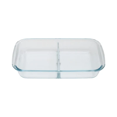 Gambar Culinart Loyang Kaca Dengan Sekat Rectangular 1.5 Liter Transparan