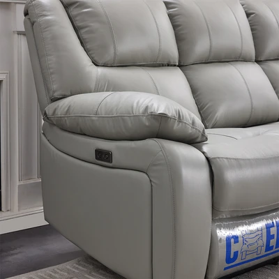 Gambar Cheers Malvin Sofa Recliner 2 Seater Leather - Abu-Abu