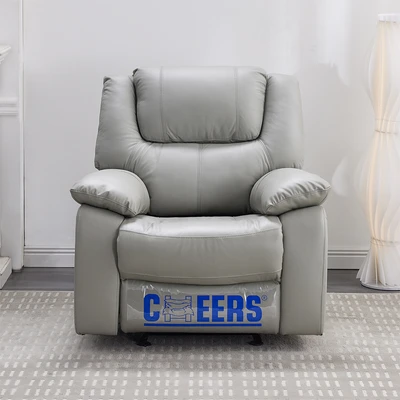 Gambar Cheers Malvin Sofa Recliner Rocking 1 Seater Leather - Abu-Abu