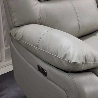 Gambar Cheers Malvin Sofa Recliner Rocking 1 Seater Leather - Abu-Abu
