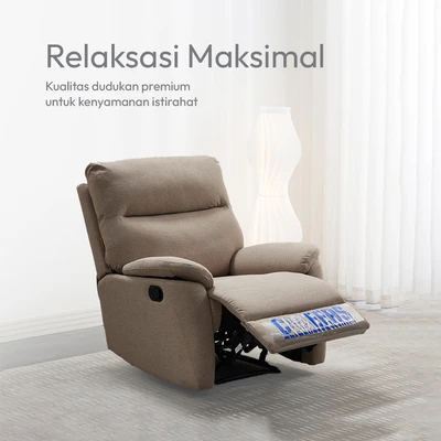 Gambar Cheers Mondi Sofa Recliner Fabric 1 Seater - Cokelat