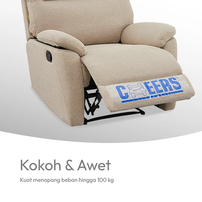 Gambar Cheers Mondi Sofa Recliner Fabric 1 Seater - Cokelat