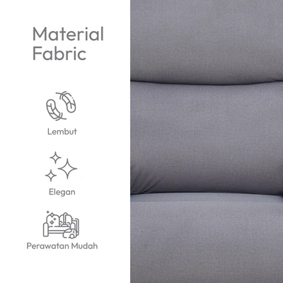 Gambar Cheers Mondi Sofa Recliner Rocking Fabric 1 Seater - Abu-Abu Tua