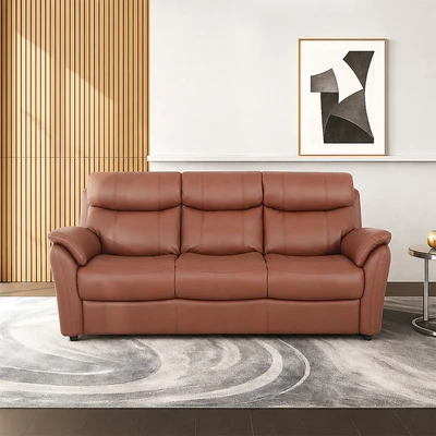 Gambar Informa Belvano Sofa Kulit 3 Seater - Cokelat