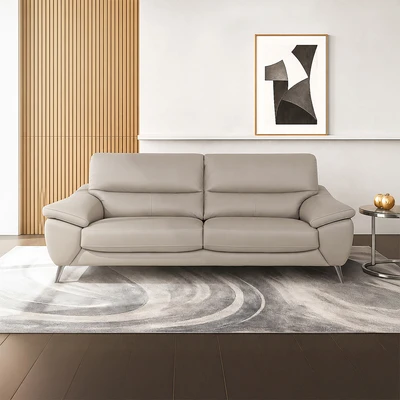 Gambar Informa Caleo Sofa Kulit 3 Seater - Abu-Abu