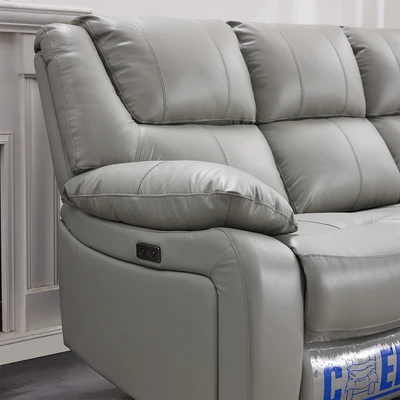 Gambar Cheers Malvin Set Sofa Recliner 2 & 3 Seater Leather - Abu-Abu