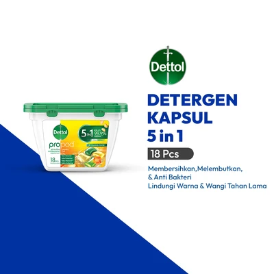 Gambar Dettol Citrus Kapsul Deterjen Pencuci Pakaian Mesin Cuci Set 18 Pcs - Mix