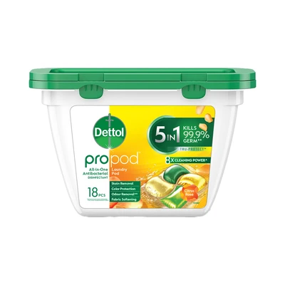 Gambar Dettol Citrus Kapsul Deterjen Pencuci Pakaian Mesin Cuci Set 18 Pcs - Mix