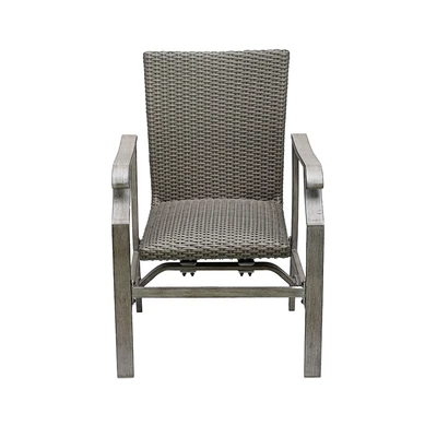 Gambar Kursi Teras Wicker Dengan Padded Set 4 pcs - Cokelat Tua