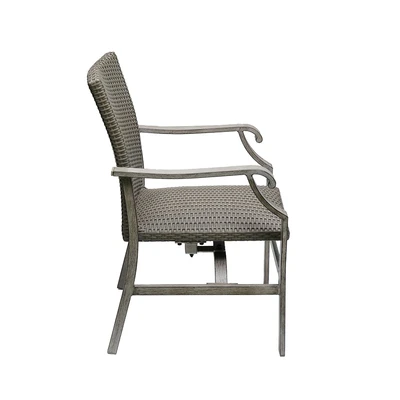 Gambar Kursi Teras Wicker Dengan Padded Set 4 pcs - Cokelat Tua