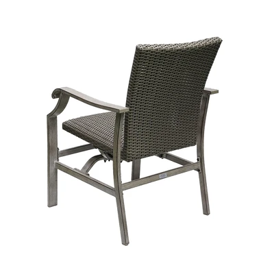 Gambar Kursi Teras Wicker Dengan Padded Set 4 pcs - Cokelat Tua