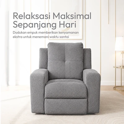 Gambar Ashley Danum Sofa Recliner Fabric 1 Seater - Abu-Abu