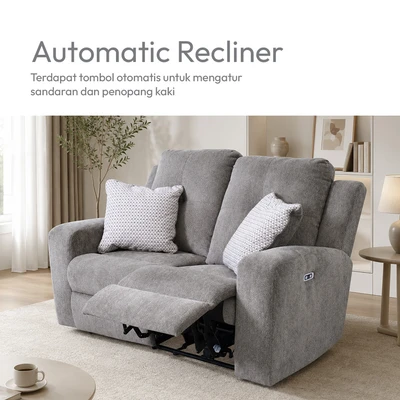 Gambar Ashley Danum Sofa Recliner Fabric 2 Seater - Abu-Abu