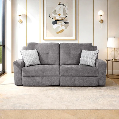 Gambar Ashley Danum Sofa Recliner Fabric 3 Seater - Abu-Abu