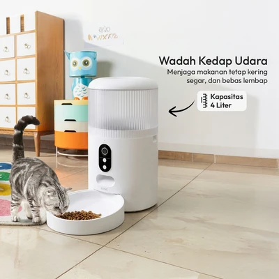Gambar Krisbow Sync Smart Tempat Makan Hewan Dengan Kamera 4 Liter - Putih