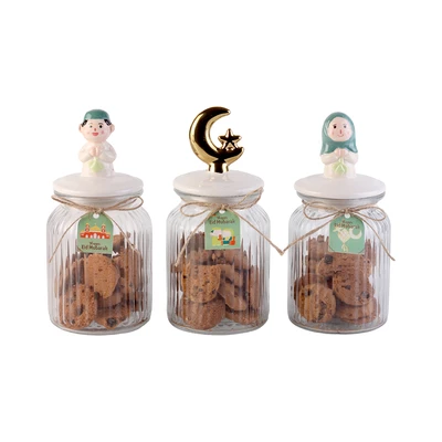 Gambar Informa Stoples Kaca Eid 3 pcs 900 ml Transparan