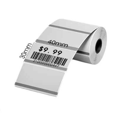 Gambar Odi Stiker Label Square Thermal 40x30 mm Transparan - Hitam