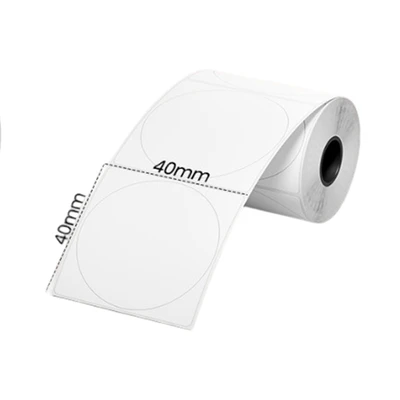 Gambar Odi Stiker Label Round Thermal 40x40 mm - Putih