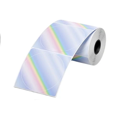 Gambar Odi Stiker Label Round Thermal Hologram 50x50 mm