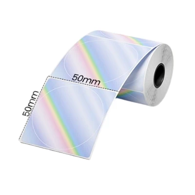 Gambar Odi Stiker Label Round Thermal Hologram 50x50 mm