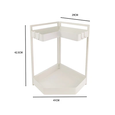 Gambar Informa Riona Rak Bumbu Dapur 2 Tingkat Corner Dengan Hook - Putih