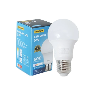 Gambar Krisbow Lumi Gen-2 Bohlam LED 5 Watt 600 Lumen Cool Daylight E27 - Putih