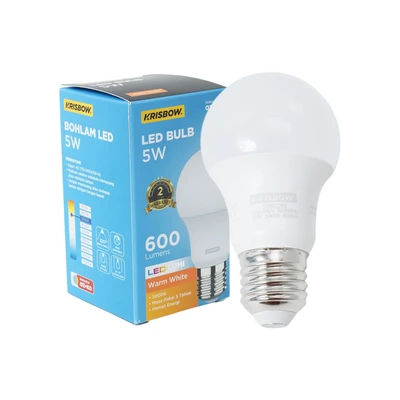 Gambar Krisbow Lumi Gen-2 Bohlam LED 5 Watt 600 Lumen Warm White E27 - Kuning