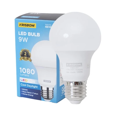 Gambar Krisbow Lumi Gen-2 Bohlam LED 9 Watt 1080 Lumen Cool Daylight E27 - Putih