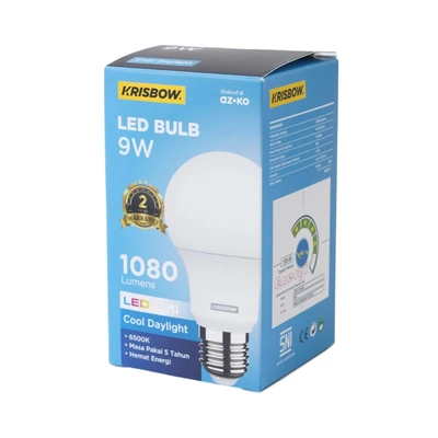 Gambar Krisbow Lumi Gen-2 Bohlam LED 9 Watt 1080 Lumen Cool Daylight E27 - Putih