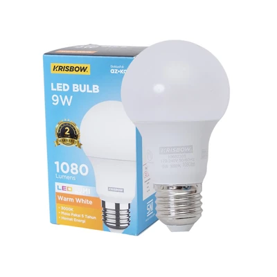 Gambar Krisbow Lumi Gen-2 Bohlam LED 9 Watt 1080 Lumen Warm White E27 - Kuning