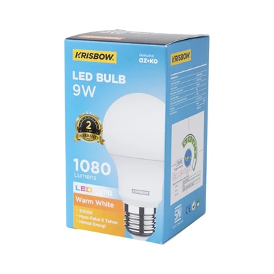 Gambar Krisbow Lumi Gen-2 Bohlam LED 9 Watt 1080 Lumen Warm White E27 - Kuning