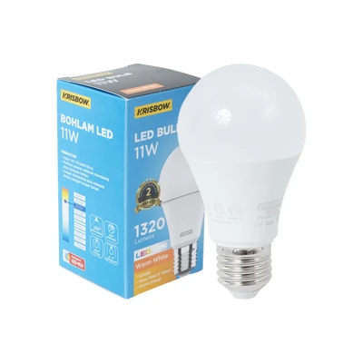 Gambar Krisbow Lumi Gen-2 Bohlam LED 11 Watt 1320 Lumen Warm White E27 - Kuning
