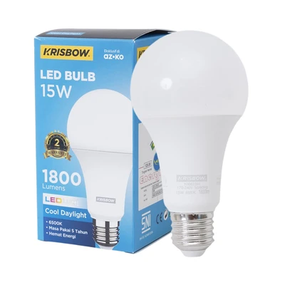 Gambar Krisbow Lumi Gen-2 Bohlam LED 15 Watt 1800 Lumen Cool Daylight E27 - Putih