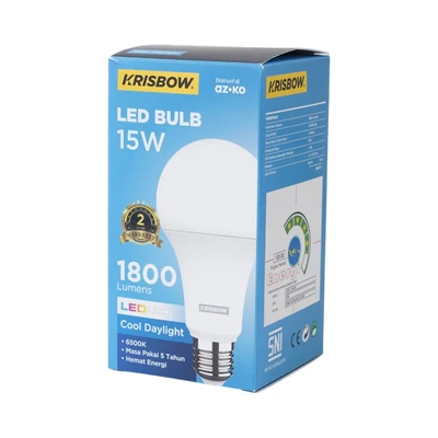 Gambar Krisbow Lumi Gen-2 Bohlam LED 15 Watt 1800 Lumen Cool Daylight E27 - Putih
