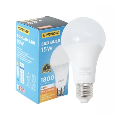 Gambar Krisbow Lumi Gen-2 Bohlam LED 15 Watt 1800 Lumen Warm White E27 - Kuning
