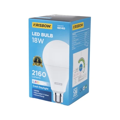 Gambar Krisbow Lumi Gen-2 Bohlam LED 18 Watt 2160 Lumen Cool Daylight E27 - Putih