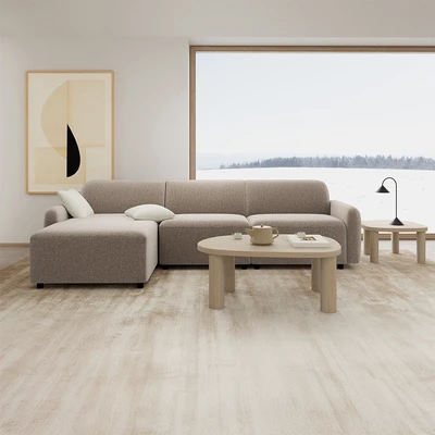 Gambar Nordia Rushville Set Sofa Modular Sudut Kiri Fabric - Krem Beige