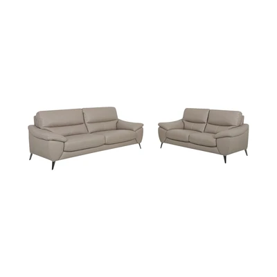 Gambar Informa Caleo Sofa Kulit 2 & 3 Seater - Abu-Abu