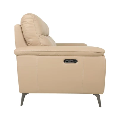 Gambar Ferrara Basel Sofa Recliner Kulit 3 Seater - Krem Nude