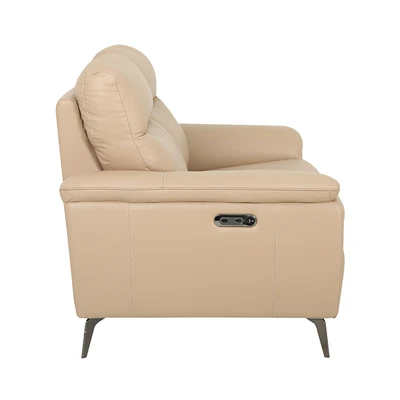 Gambar Ferrara Basel Sofa Recliner Kulit 2 Seater - Krem Nude