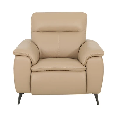 Gambar Ferrara Basel Sofa Recliner Kulit 1 Seater - Krem Nude