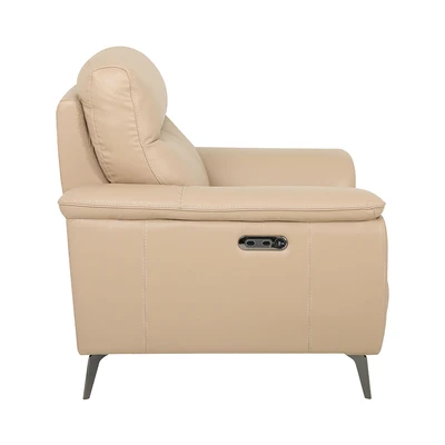 Gambar Ferrara Basel Sofa Recliner Kulit 1 Seater - Krem Nude