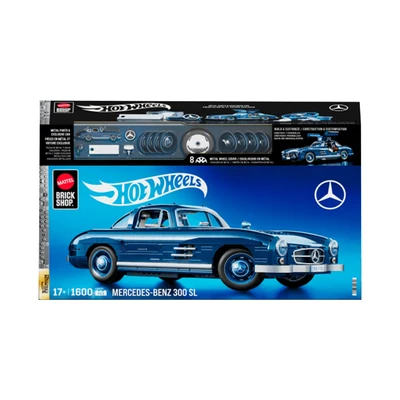 Gambar Mattel Brick Shop Hot Wheels Mercedes Benz 300 Sl Set 1600 Pcs - Biru