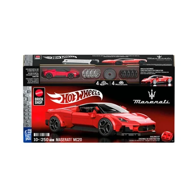 Gambar Mattel Brick Shop Hot Wheels Maserati Mc20 Set 250 Pcs - Merah