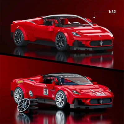 Gambar Mattel Brick Shop Hot Wheels Maserati Mc20 Set 250 Pcs - Merah
