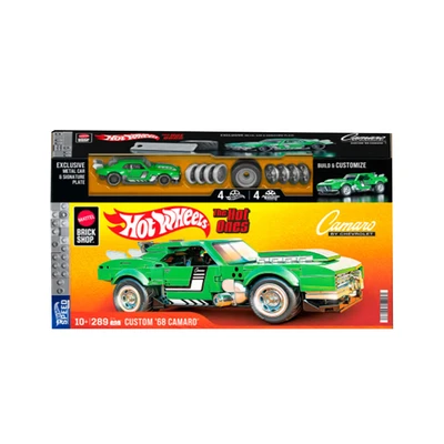 Gambar Mattel Brick Shop Hot Wheels Custom 68 Camaro Set 289 Pcs - Hijau