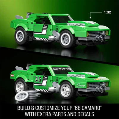 Gambar Mattel Brick Shop Hot Wheels Custom 68 Camaro Set 289 Pcs - Hijau